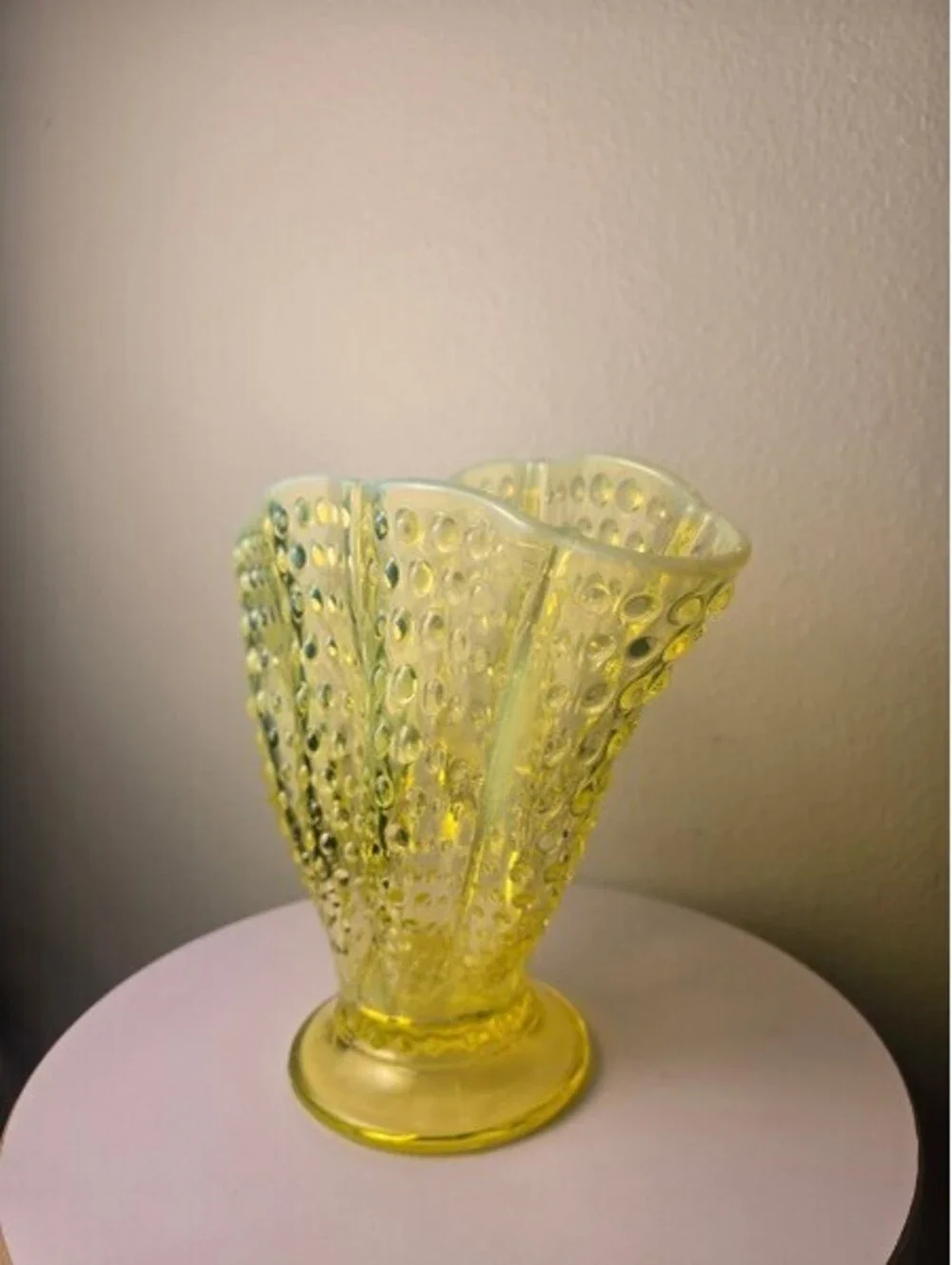 Fenton Topaz Opalescent Hobnail Large 8